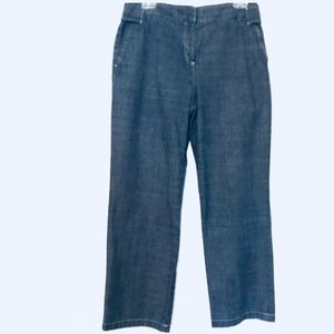 J JILL 100% Cotton Denim Wide Leg Jeans. Size 8